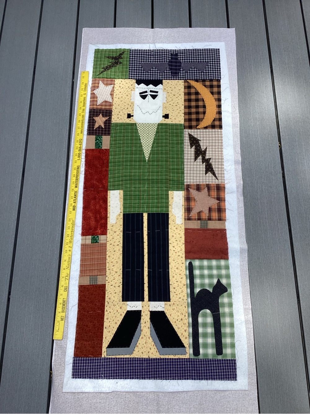 Handmade Halloween Folk Art wall hanging